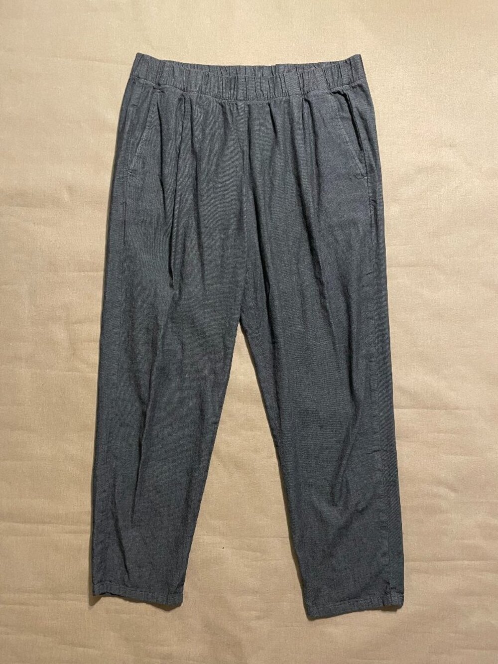 Eileen Fisher Organic Cotton Pull-On Gray Pants Sz M Capsule Minimalist